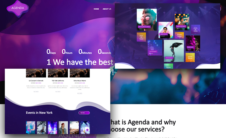Agenda - Bootstrap 4 Free Event Website Template With Gradient Effect