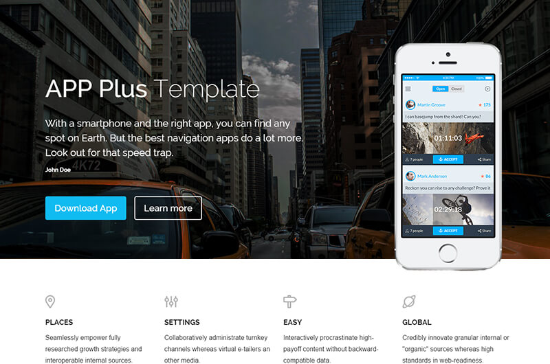 App Plus - Free App Game Landing HTML5 Template
