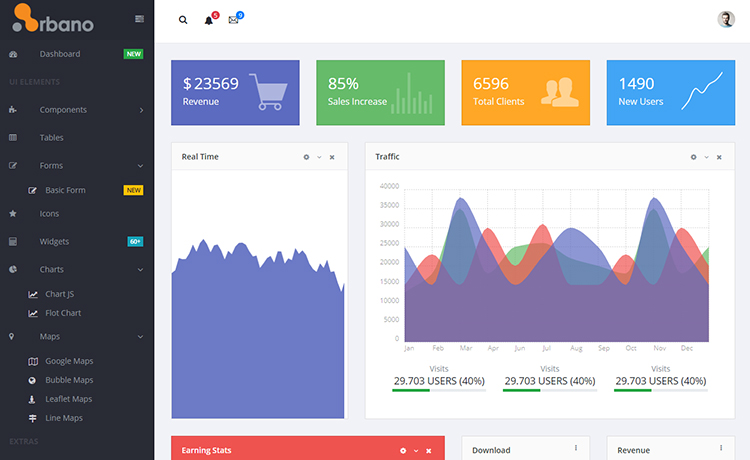 Arbano - Free Bootstrap Admin Dashboard Template Built With Vue.js