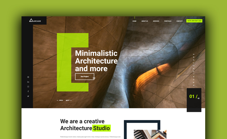 Arcade - Free HTML5 Architecture Responsive Website Template