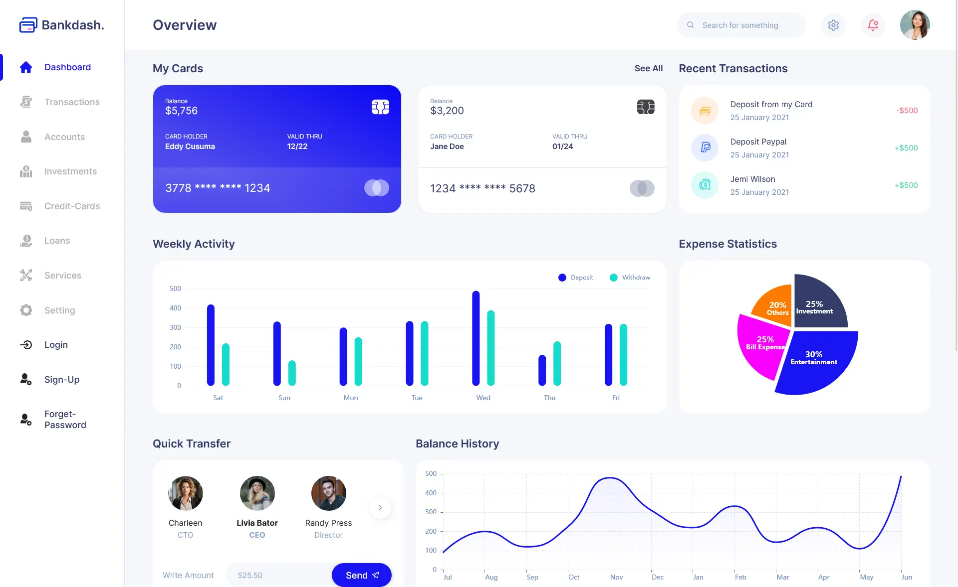 BankDash - Free Material UI React Admin Dashboard Template
