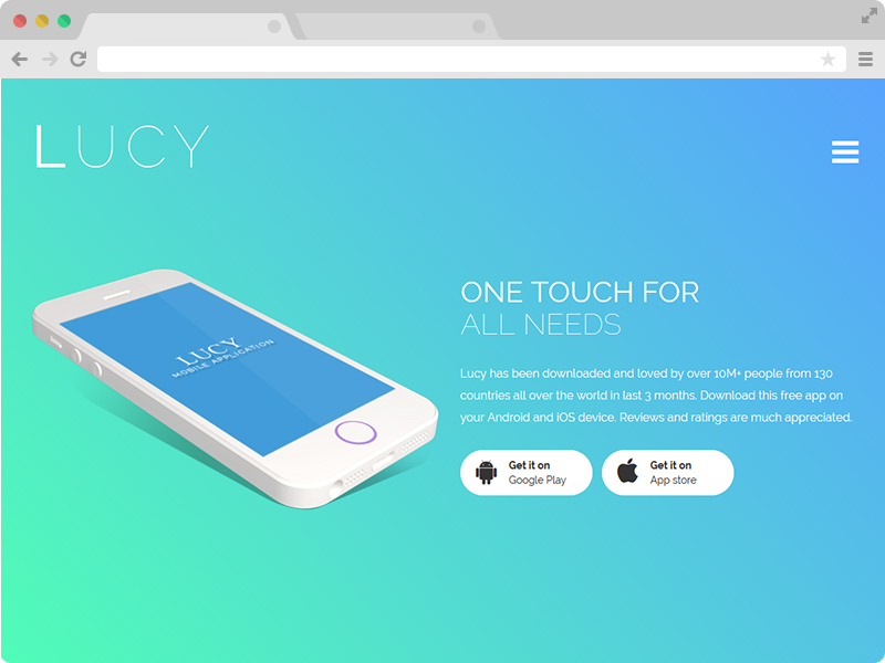 Lucy - The Best Free Responsive Bootstrap App Landing Page Template