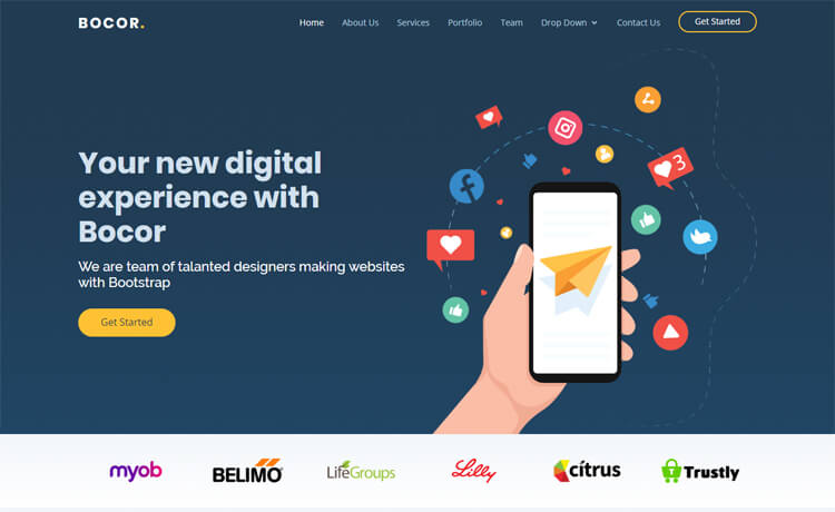 Bocor - Free Bootstrap 5 Creative Agency Template