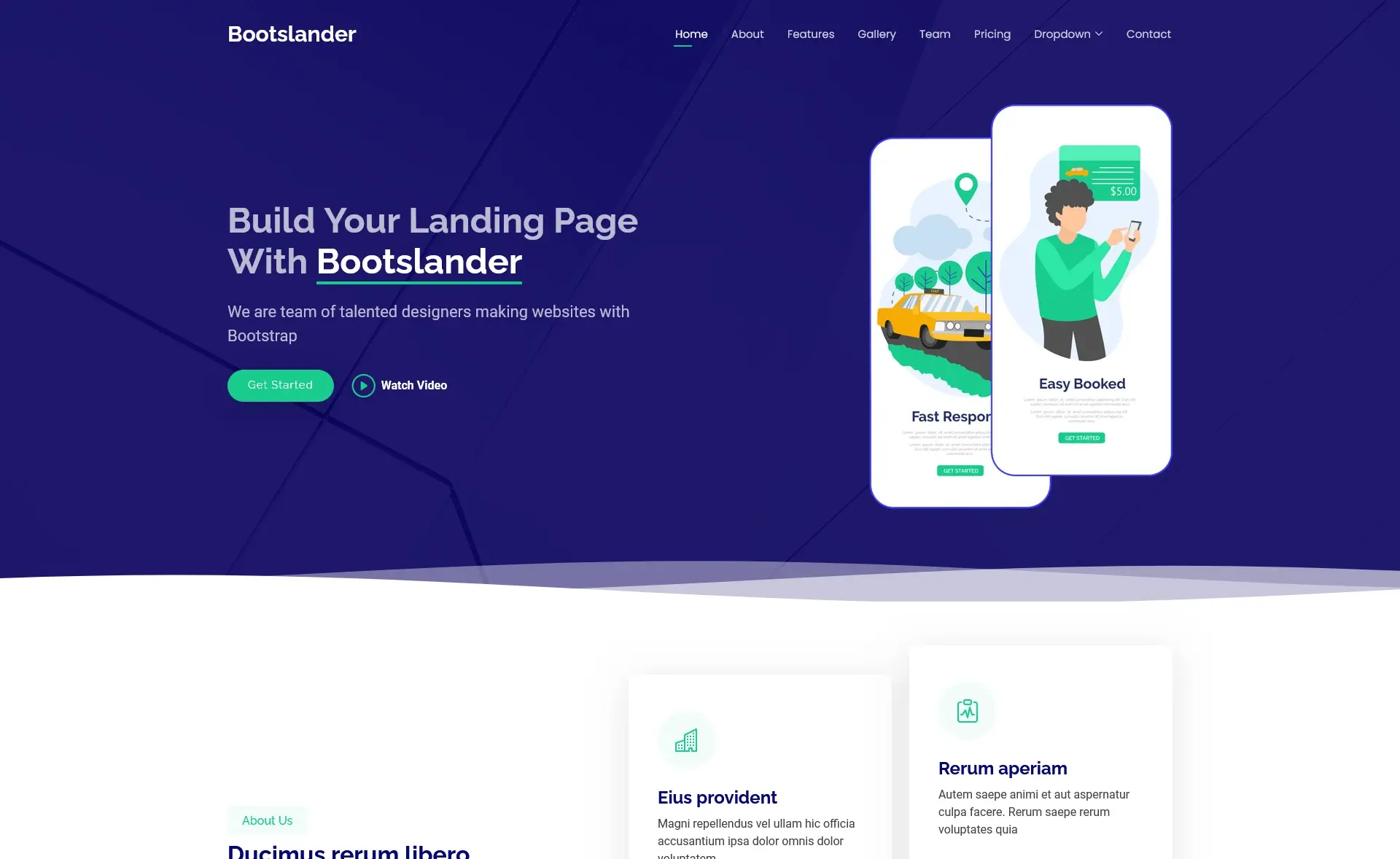 BootsLander - Free Responsive Bootstrap 5 Business Template