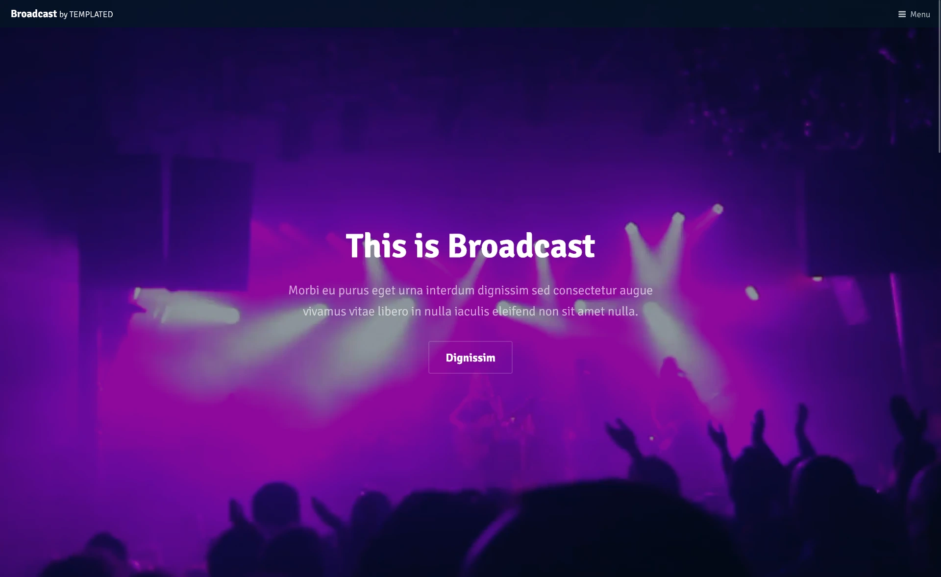 Broadcast – Free Responsive HTML5 Entertainment Website Template 