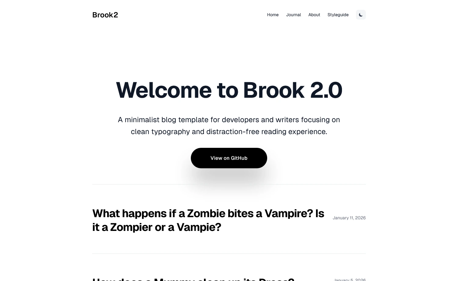 Brook2 - Free Tailwind CSS Multipage Blogging Website Template