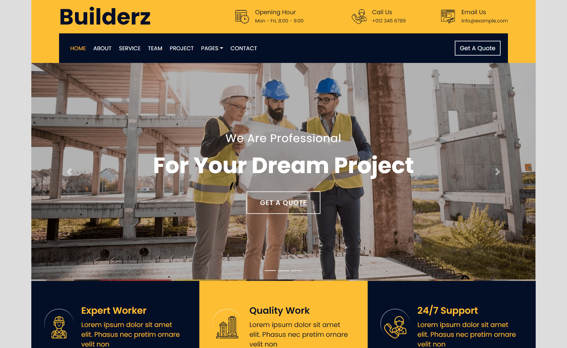 Builderz - Free Bootstrap 4 HTML5 Construction Company Website Template