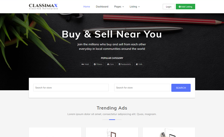 Classimax - Bootstrap 4 Classified Website Template