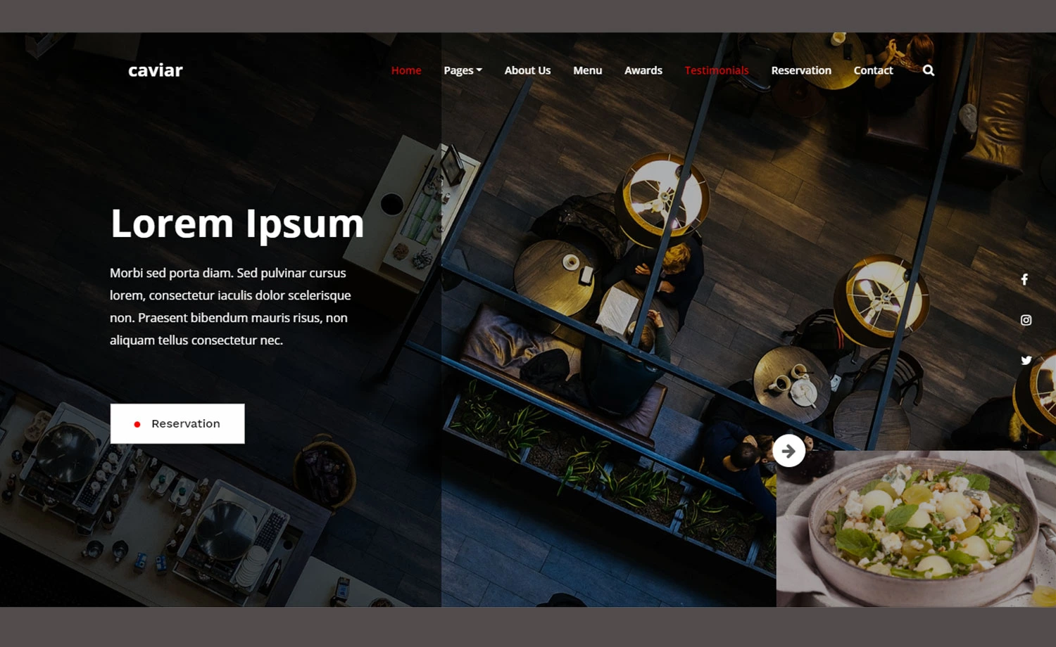 Caviar - Free HTML5 Bootstrap 4 Restaurant Website Template