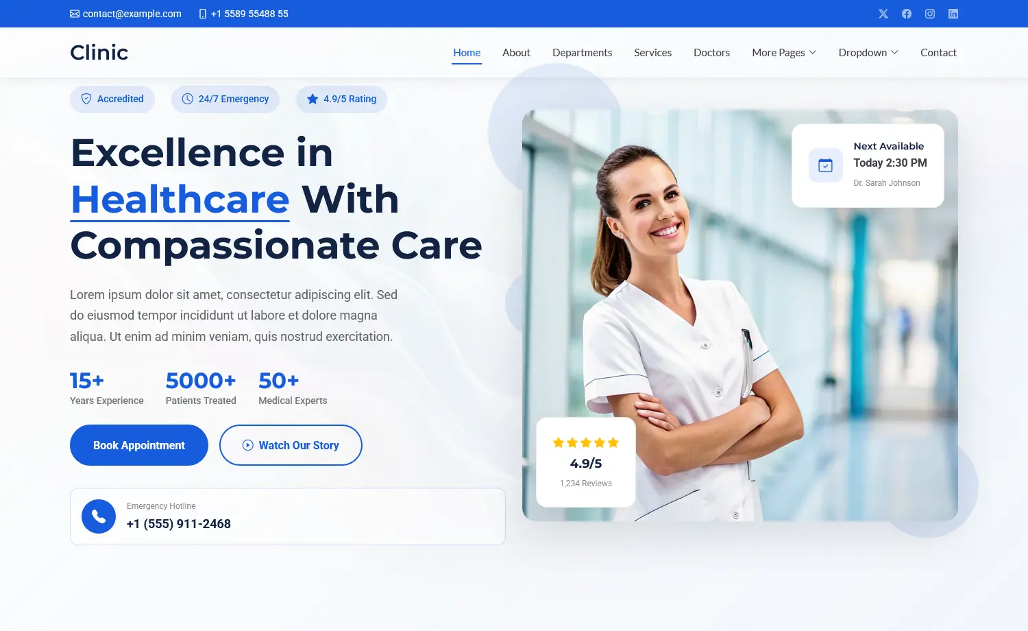Clinic - Free Bootstrap 5 Medical Website Template