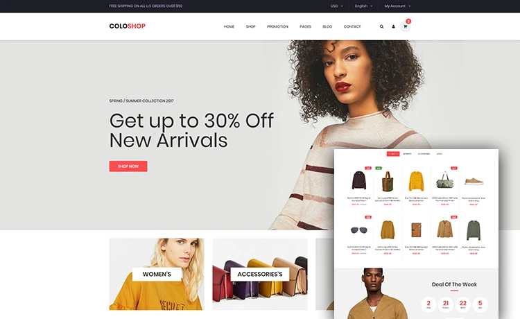Coloshop - Free Bootstrap eCommerce Website Template