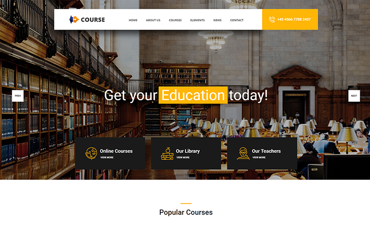 Course - Feature-rich, Multi-page Free HTML5 Education Template