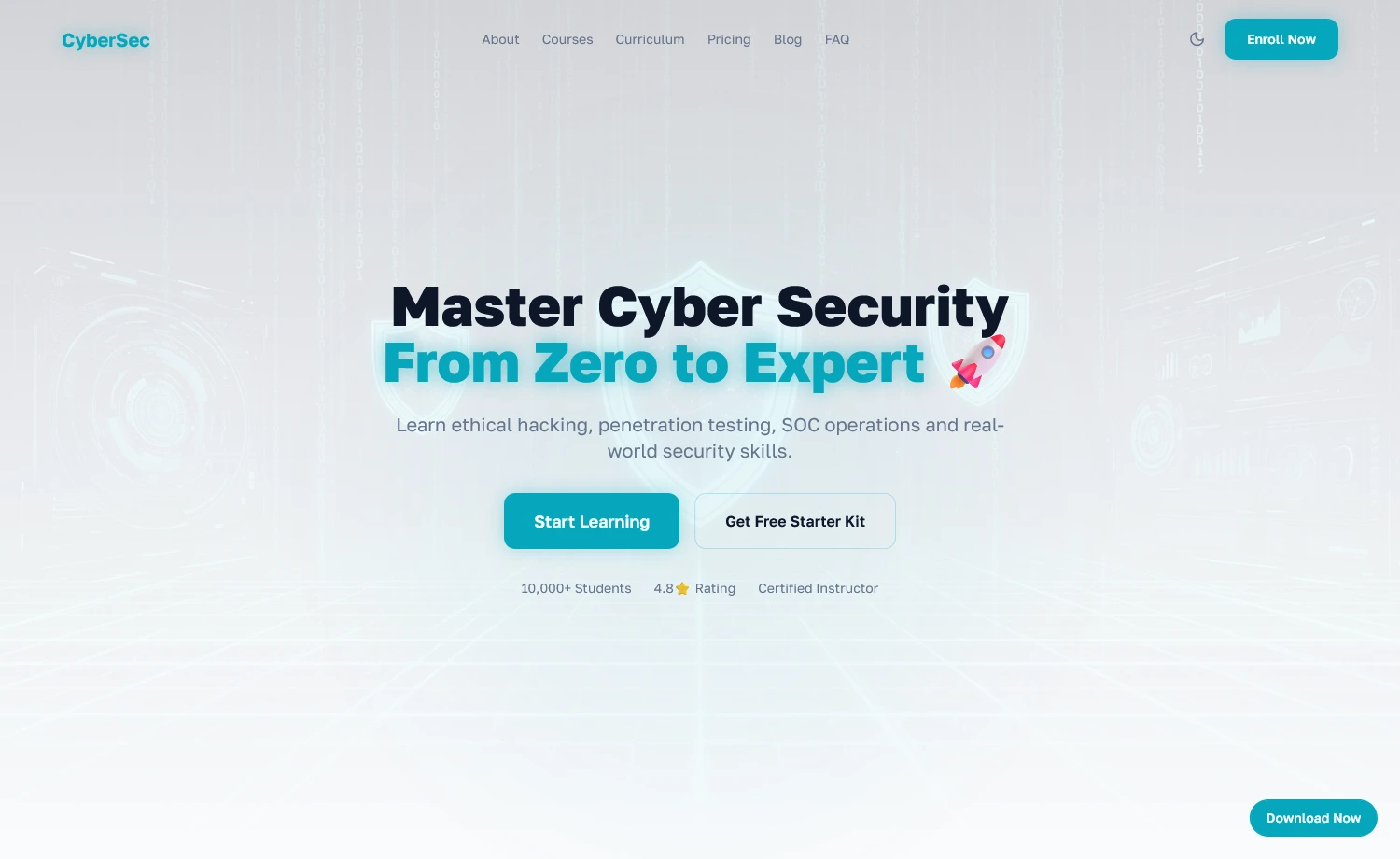 CyberSec - Free Tailwind CSS Educational Website Template