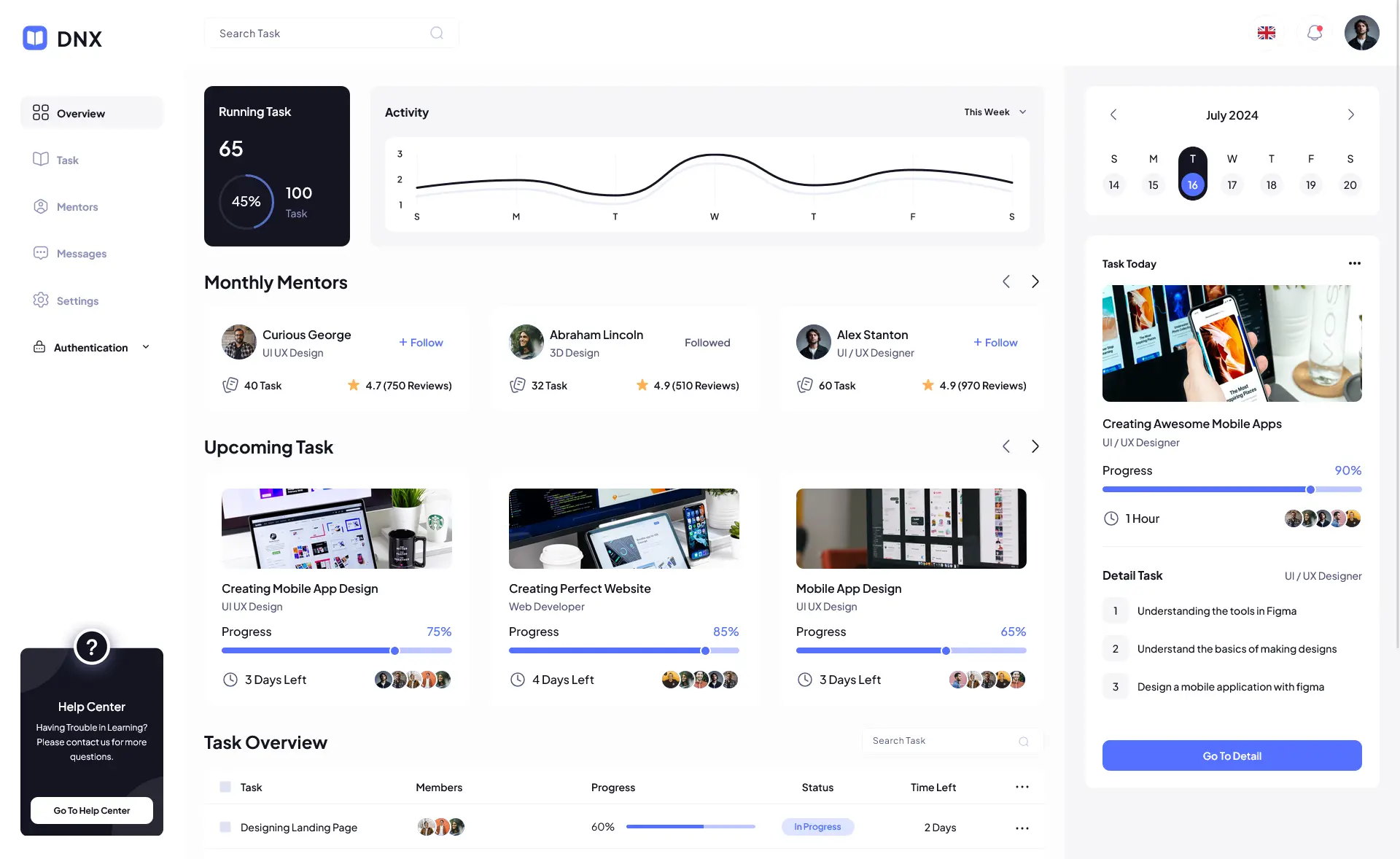 DNX - Free MUI React Admin Dashboard Template