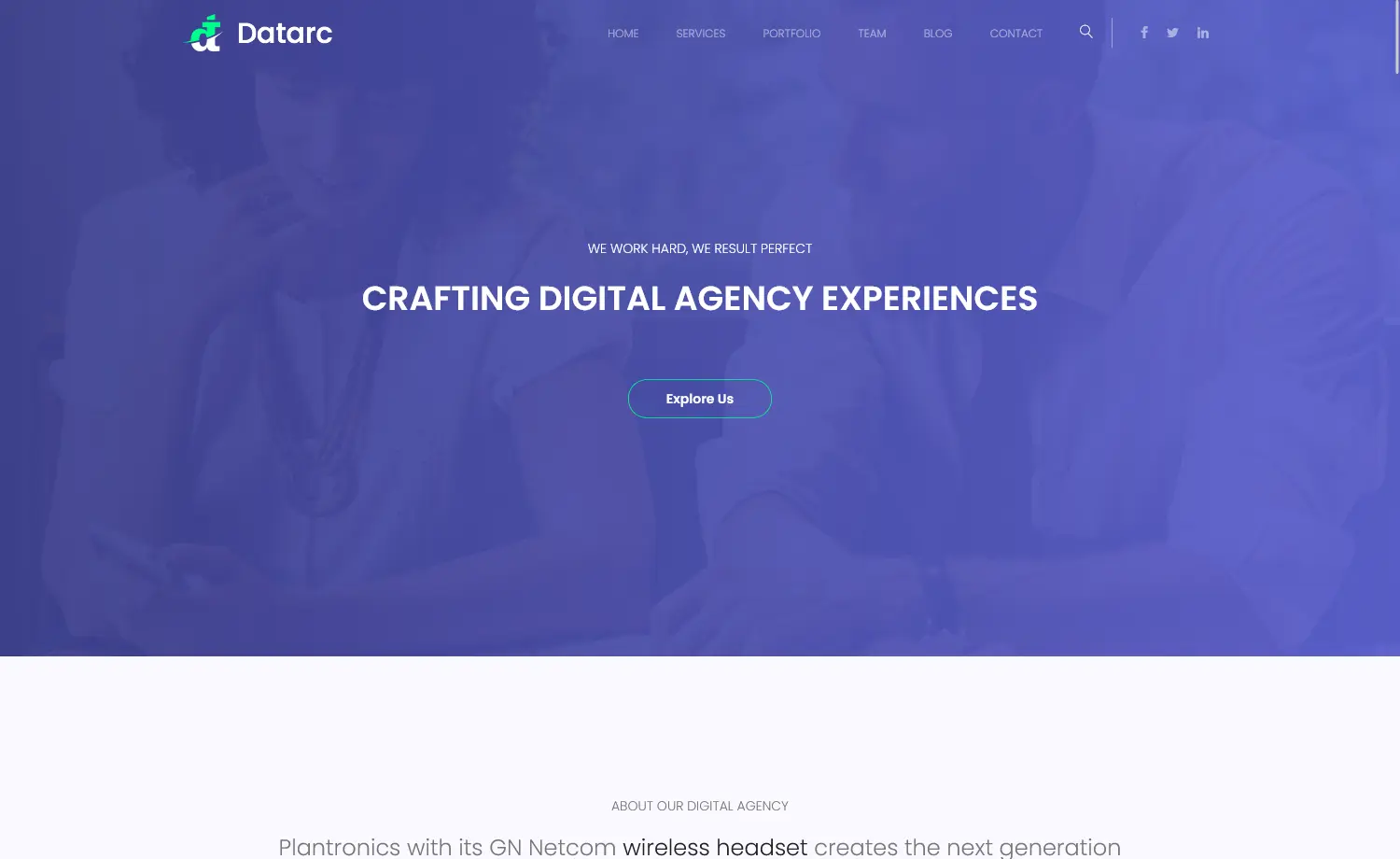 Datarc - Free HTML5 Bootstrap One Page agency Template