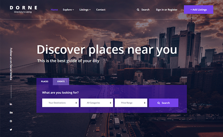 Dorne - Stunning Free Bootstrap Travel Directory Template