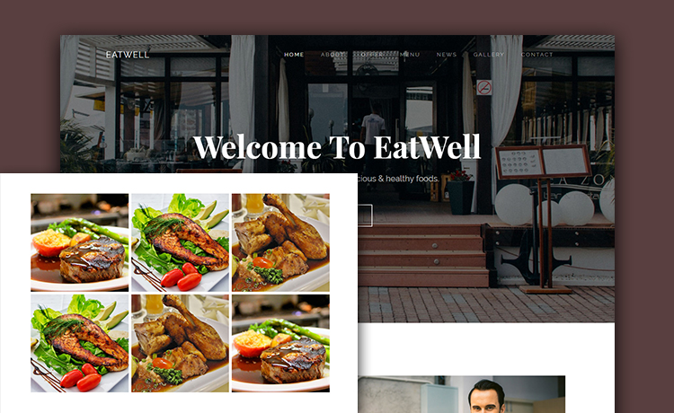 EatWell - Free Responsive Restaurant Template With An Amazing One Page Layout