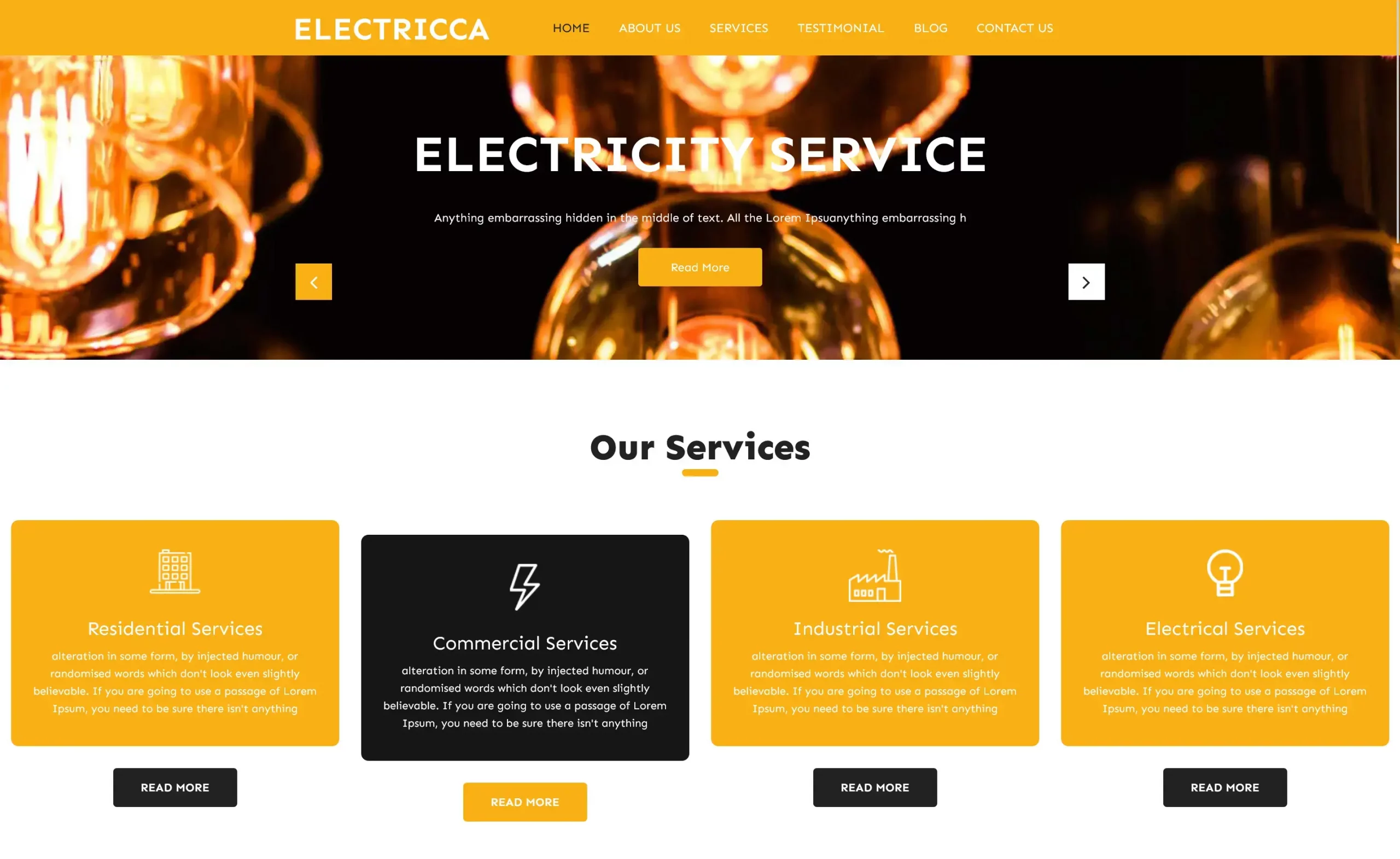 Electricca - Free Bootstrap 4 Corporate Website Template