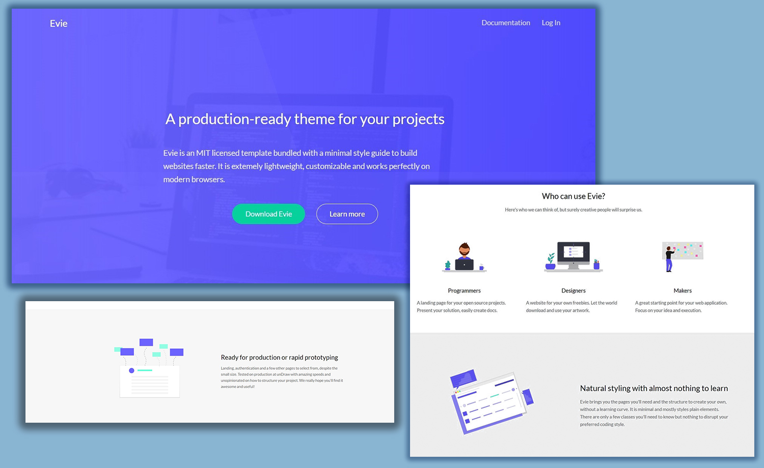 Evie - Lightweight, Customizable Free HTML5 Bootstrap Landing Page Template