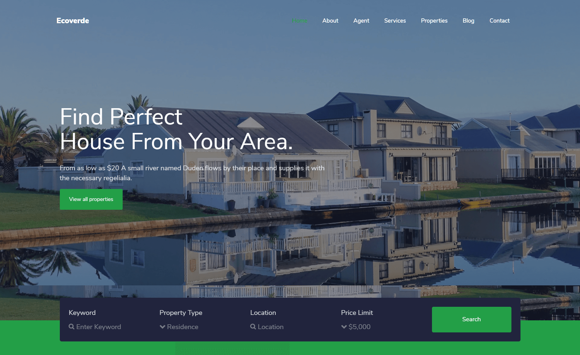 Ecoverde - Free Bootstrap 4 HTML5 Housing Website Template