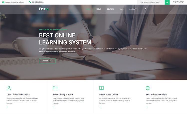 Ezuca - Free HTML5 Education Template for Modern Websites