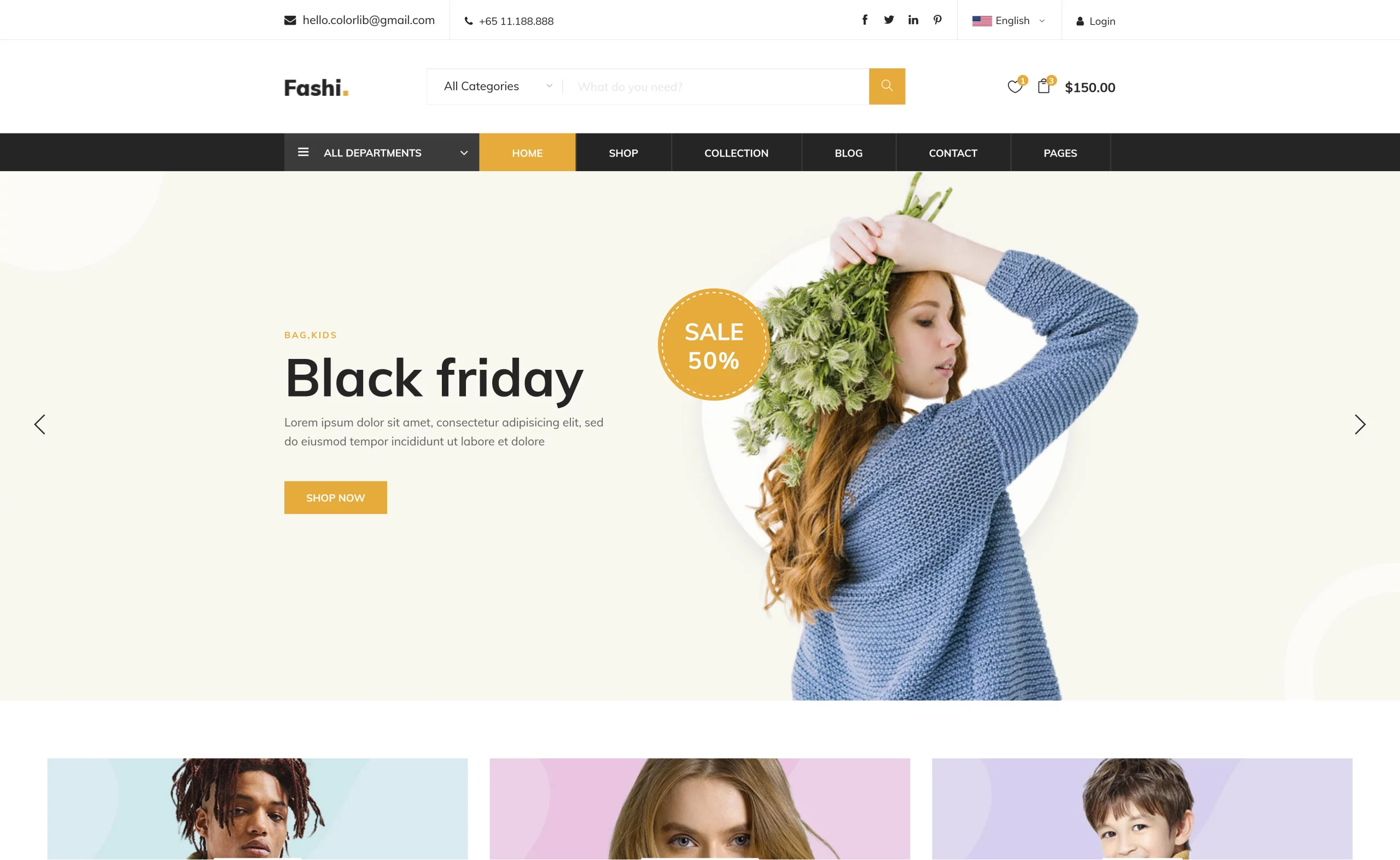Fashi - Free Bootstrap 4 HTML5 eCommerce Website Template