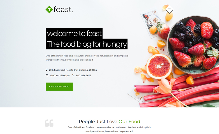 Feast - Creative and Alluring Free Bootstrap Food Blogging Template
