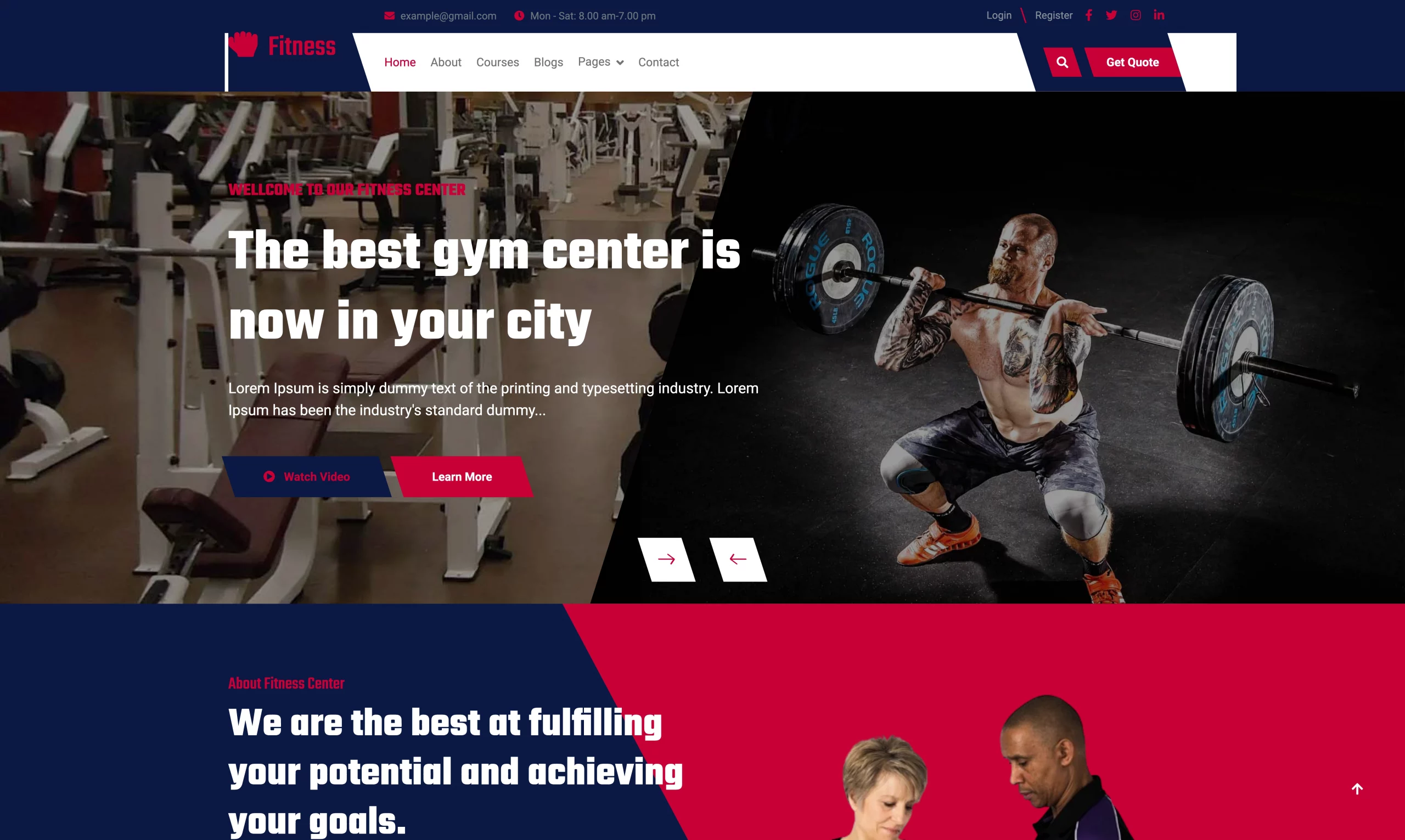 Fitness - Free Responsive Bootstrap 5 Website Template