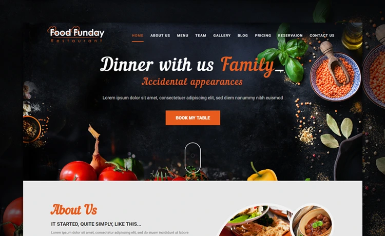 Food Funday - Free Bootstrap Restaurant Template With Parallax and Reservation Form