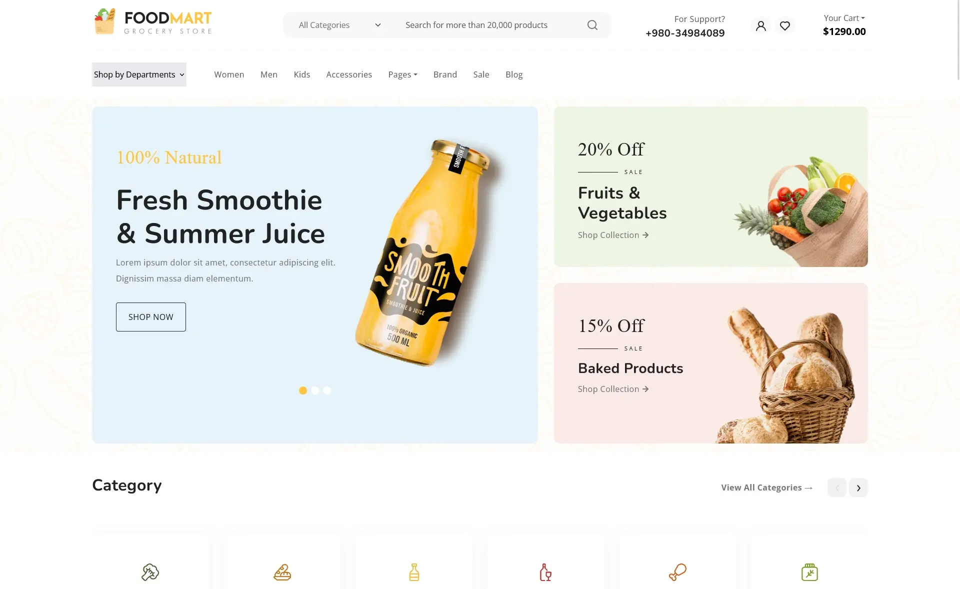 FoodMart - Free Bootstrap 5 eCommerce Website Template