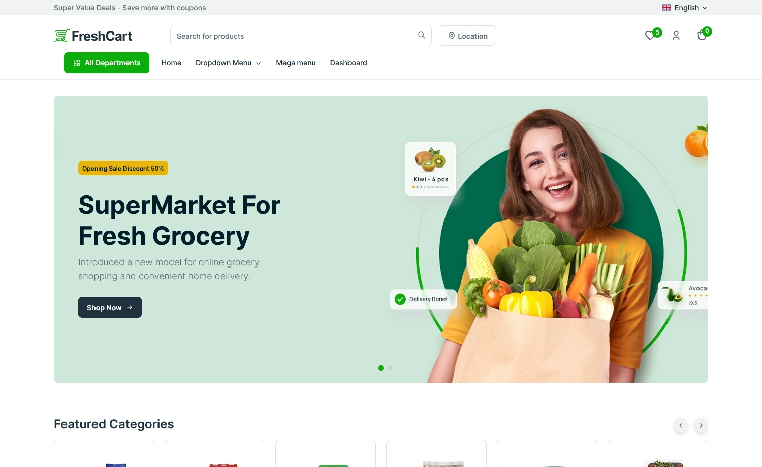 FreshCart - Free Responsive Tailwind CSS eCommerce Template