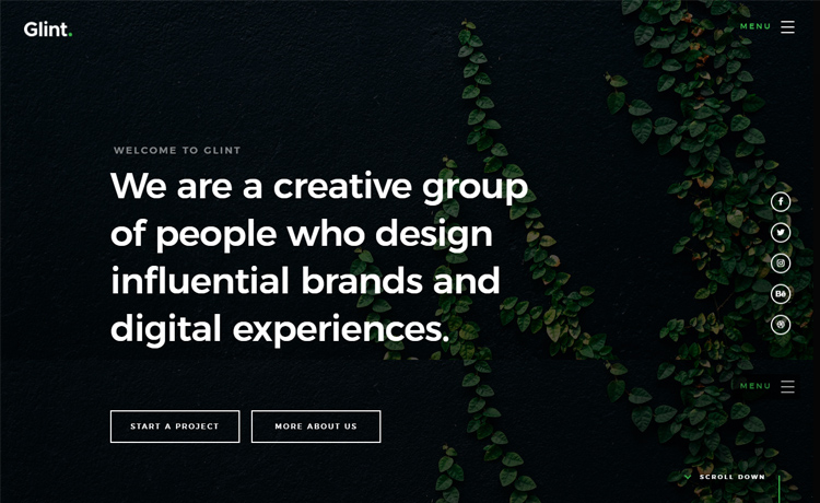 Glint - Stunning Free HTML5 Digital Agency Website Template