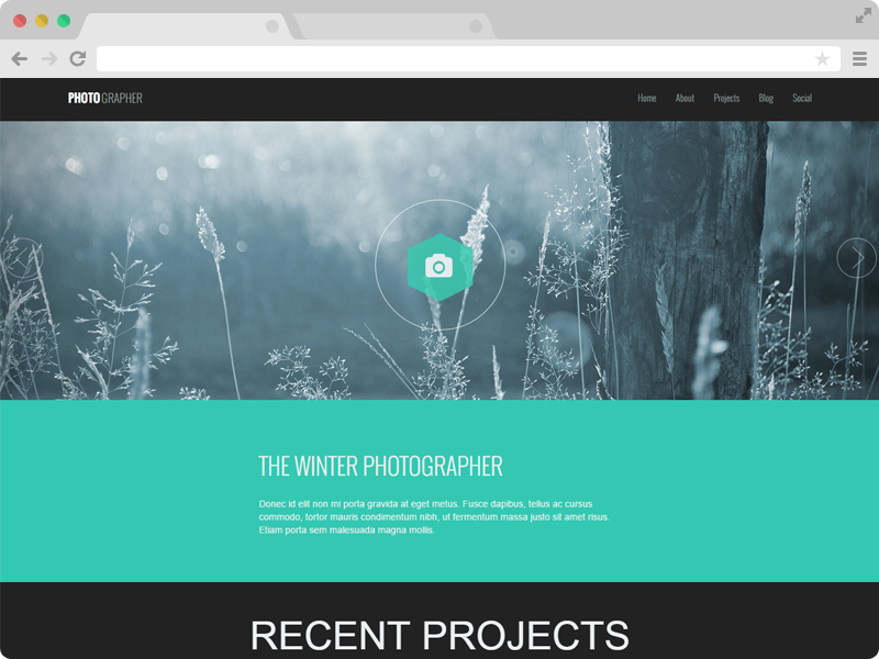 Photographer Plus - Responsive One Page Photography Website Template
