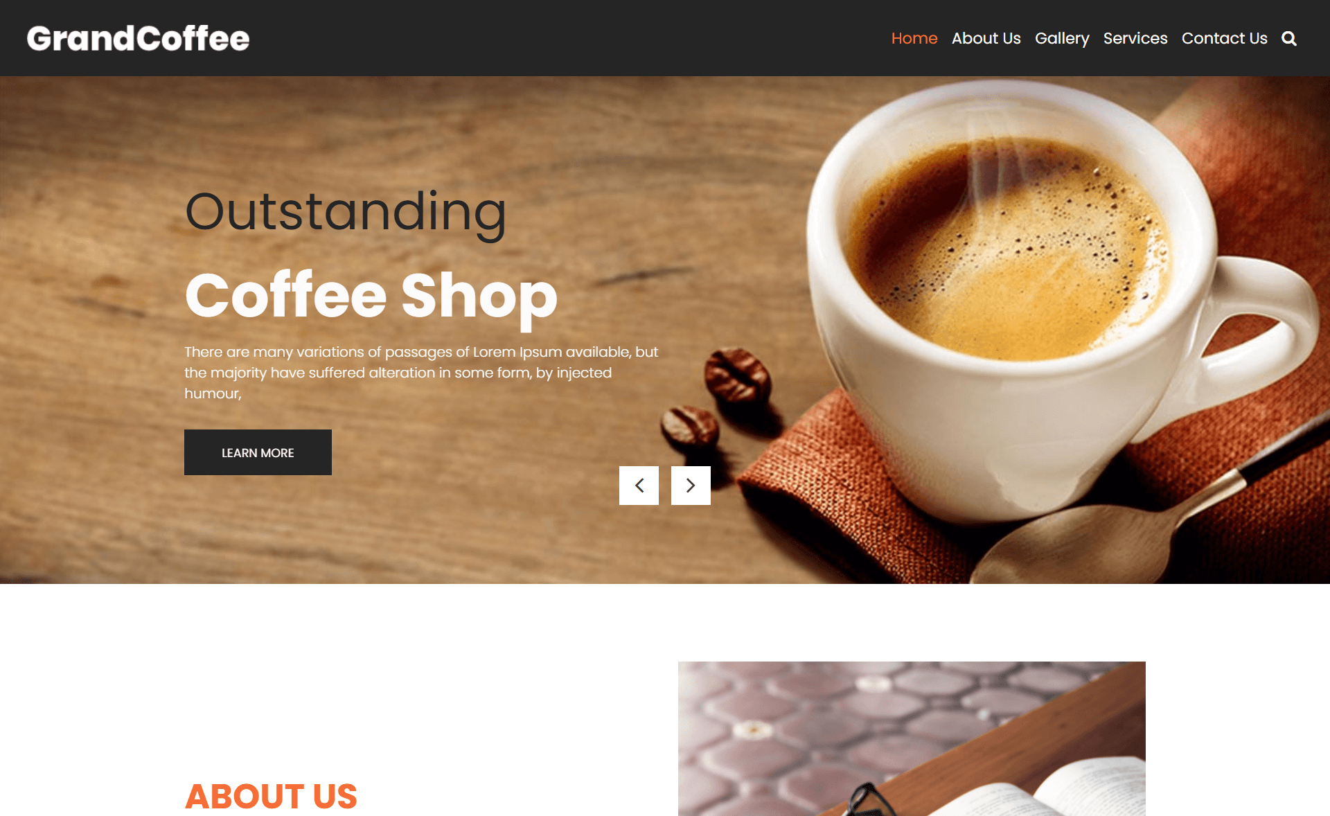 GrandCoffee - Free Bootstrap 4 HTML5 Restaurant Website Template