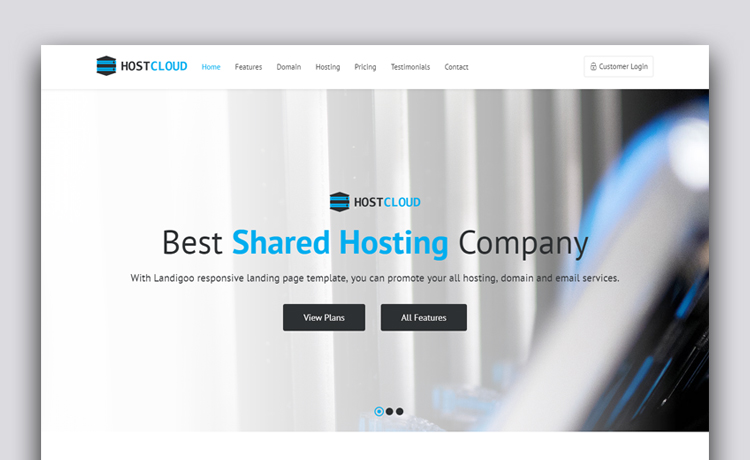 HostCloud - Free Responsive Hosting Website Template