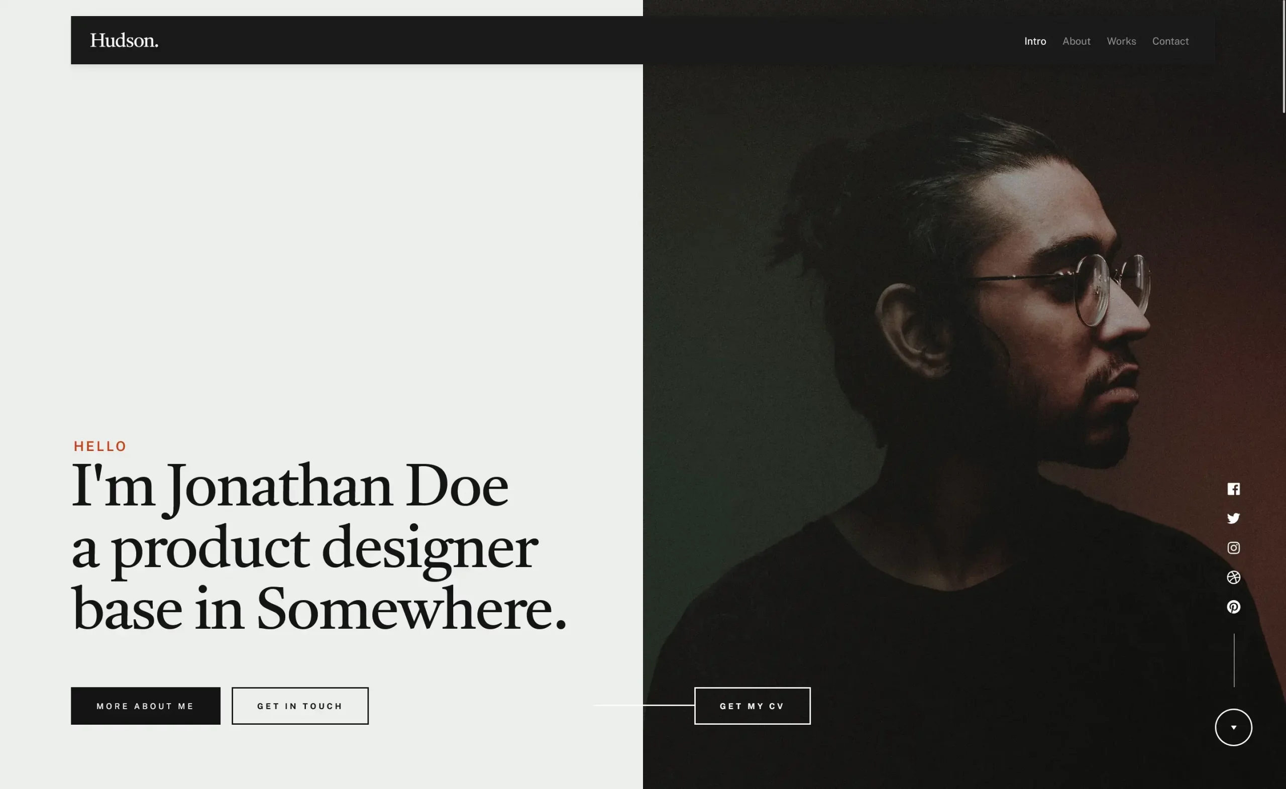 Hudson - Free Responsive HTML5 Personal Portfolio Template