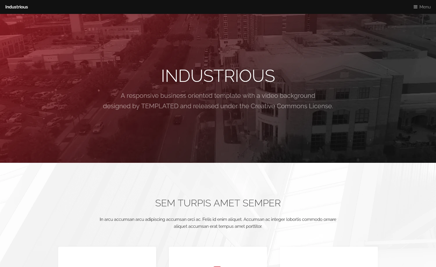 Industrious - HTML5 Free Responsive Business Template for Small and Medium Corporation