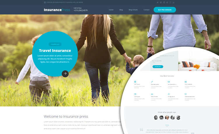 InsurancePress - Free HTML5 Insurance Template With Clean Design
