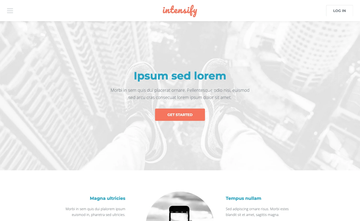 Intensify - Free Responsive HTML5 Landing Page Template
