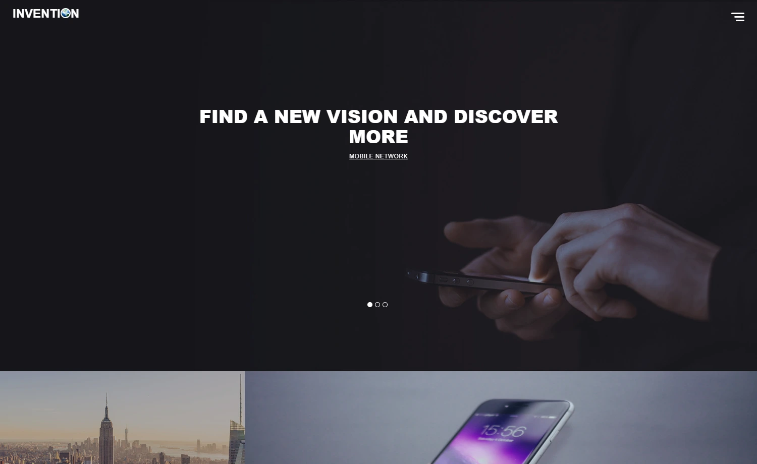 Invention - A free HTML5 Bootstrap template for an unconventional website 2017