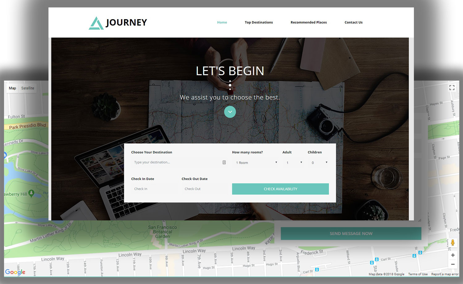 Journey - Free HTML5 Bootstrap 4 Tourism Template with Custom Booking Form