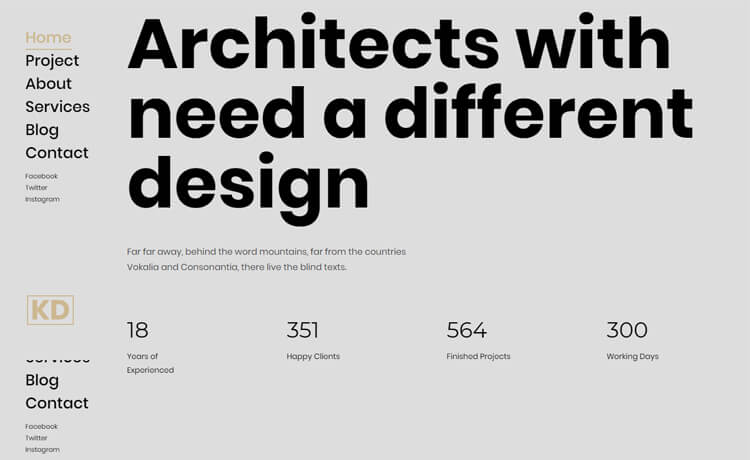 KD - Free Bootstrap 4 HTML5 Architecture Website Template