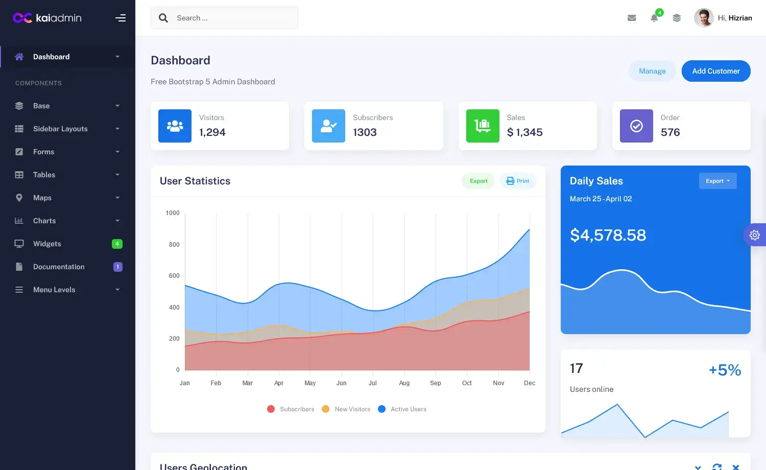 KaiAdmin - Free Responsive Bootstrap 5 Admin Dashboard Template
