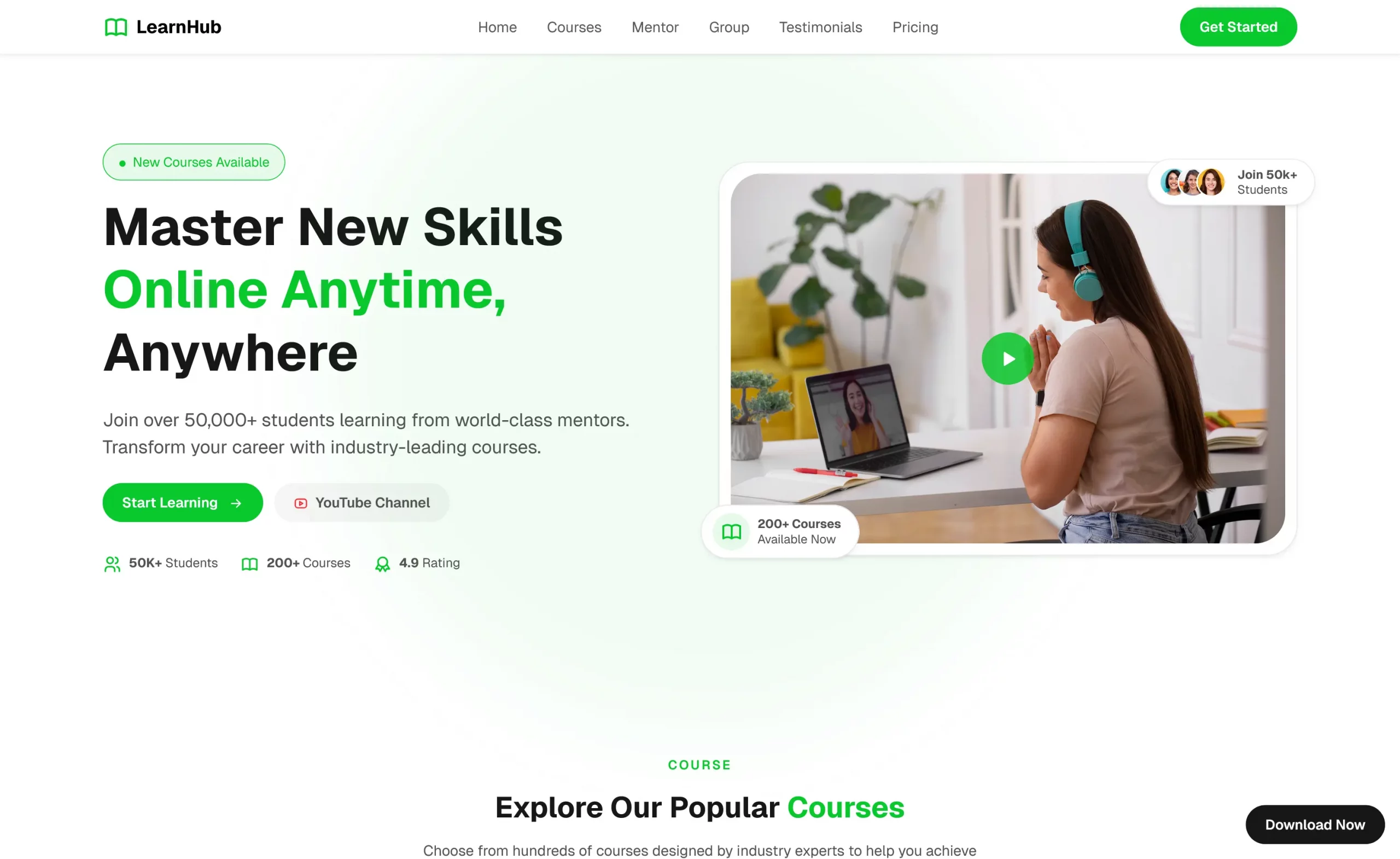 LearnHub - Free Bootstrap Educational Website Template