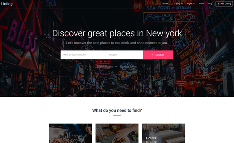 Listing - Free HTML5 Directory Template With Bootstrap