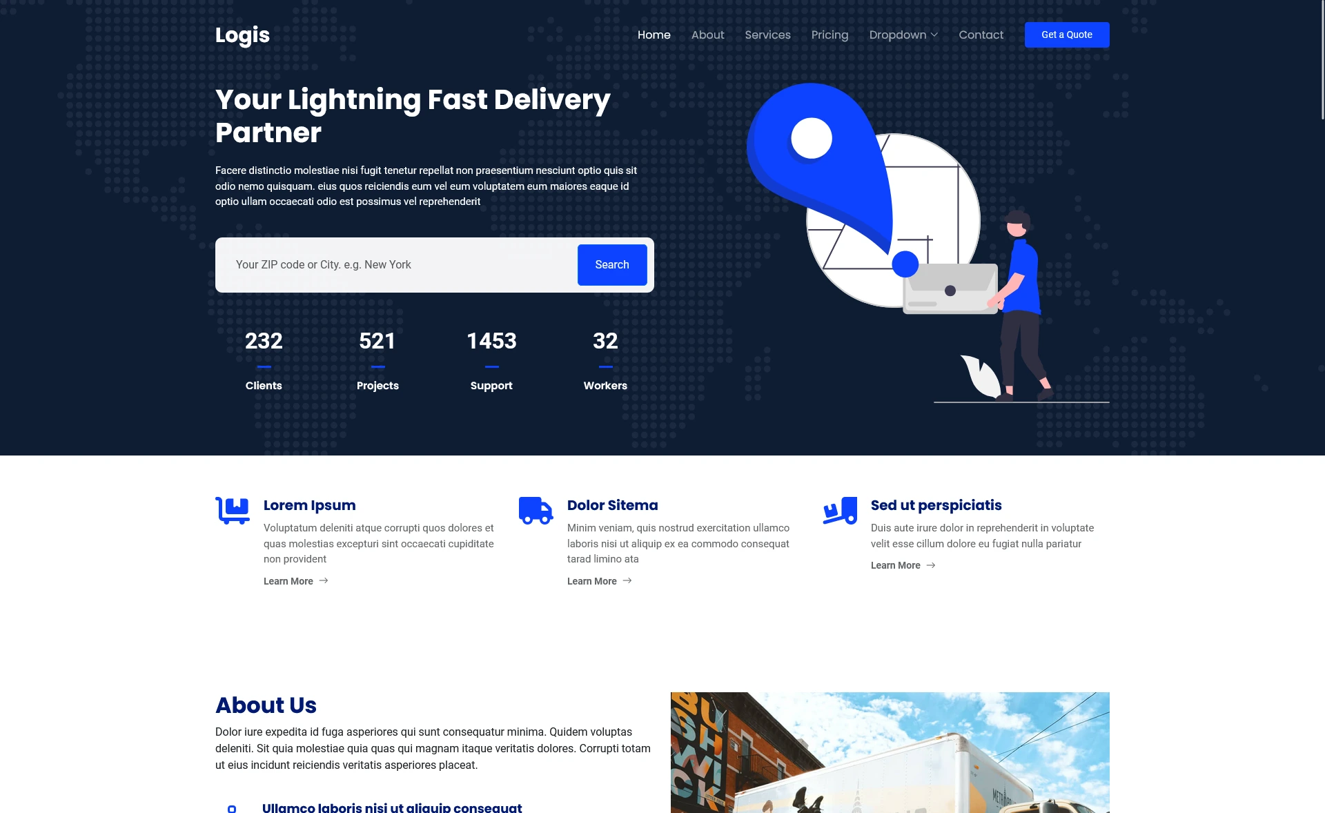 Logis - Free Bootstrap 4 HTML5 Logistics Company Website Template