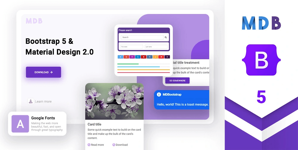 MDB - New Free Bootstrap 5 HTML5 Web UI Kit Template