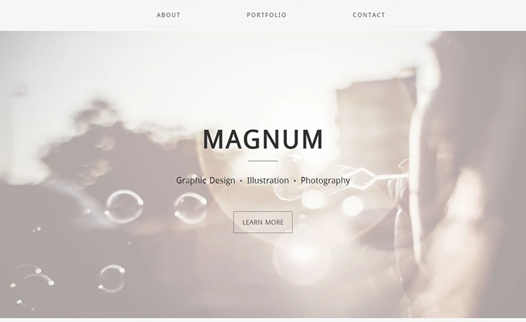 Magnum - Minimalistic Free HTML5 Bootstrap Multipurpose Portfolio Template