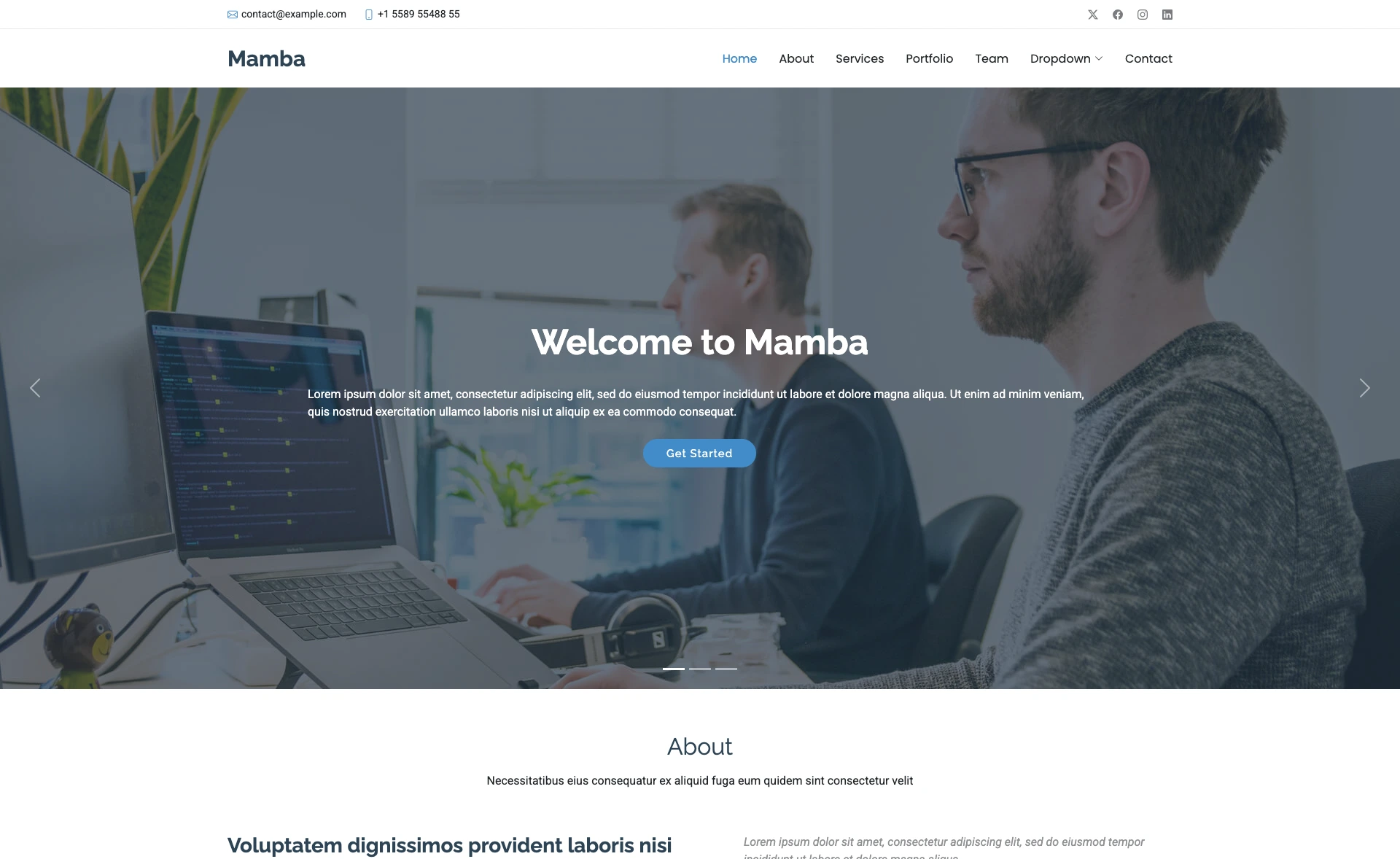 Mamba - Free Bootstrap 5 Multipage Portfolio Website Template