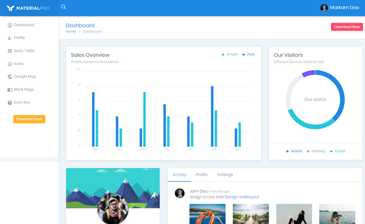 Material Lite - Bootstrap 4 Responsive Admin Template